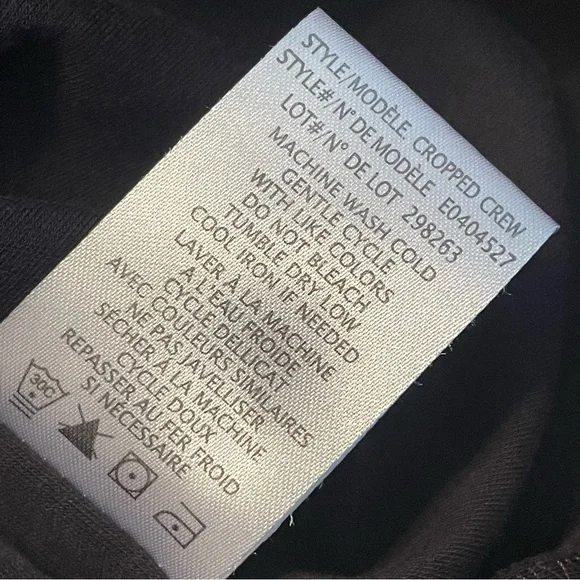 Theory Black Cropped Crewneck T-Shirt – Women’s Size L – 100% Pima Cotton - Picture 6 of 8